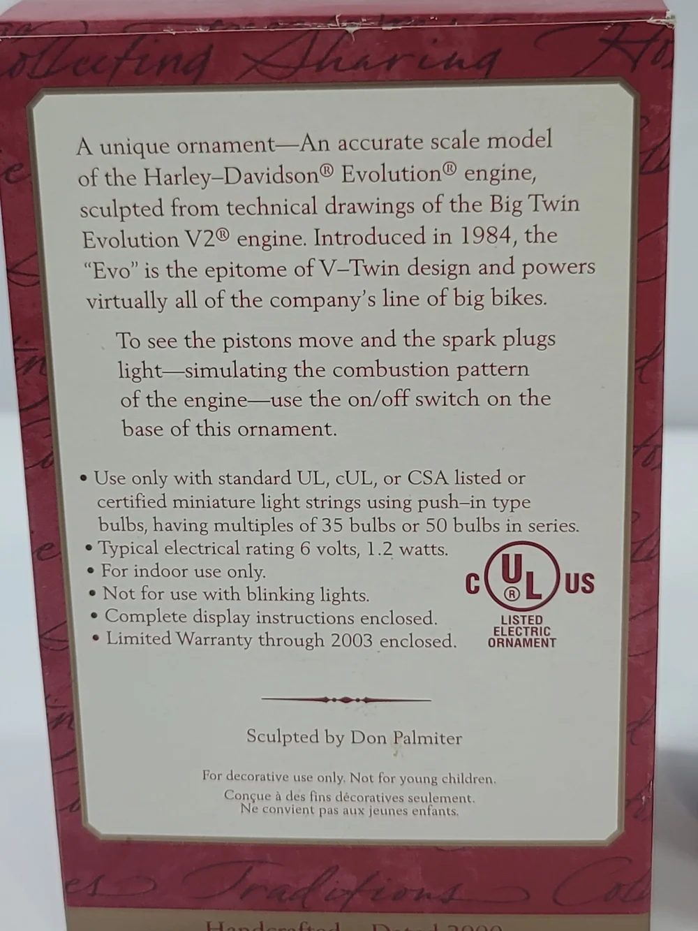 Harley-Davidson Silver Big Twin Evolution Engine Ornament